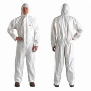 3m Hooded Disposable Coveralls, M, White, Microporous Laminate 4510-M