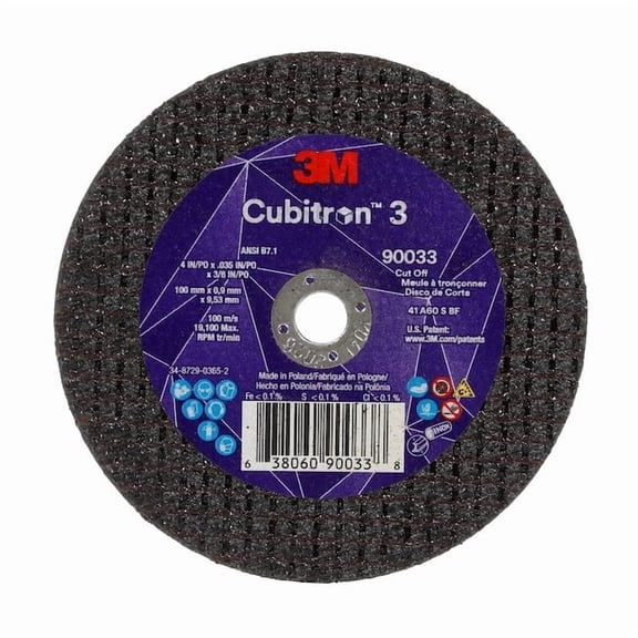 3m Cubitron Abrasive Cut-Off Wheel,3/8 in Connector 90033
