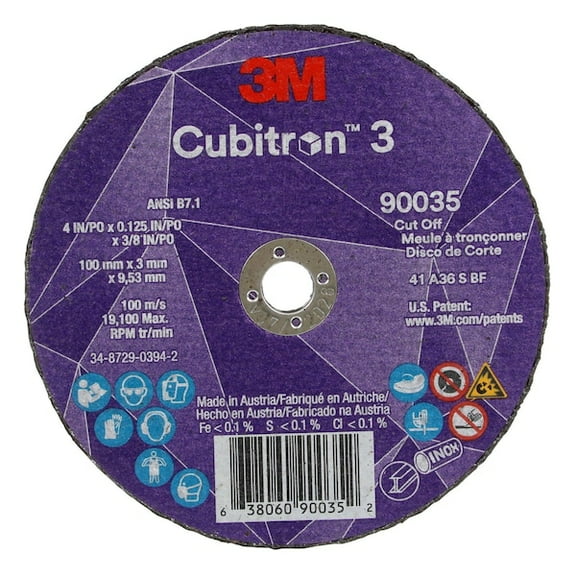 3m Cubitron Abrasive Cut-Off Wheel,3/8 in Connector 90035