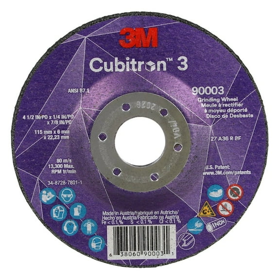 3m Cubitron Depressed Center Grinding Wheel,36 Grit 90003