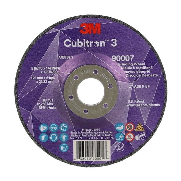 3m Cubitron Depressed Center Grinding Wheel,36 Grit 90007
