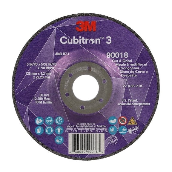 3m Cubitron Cut-Off and Grinding Wheel,36 Grit 90018