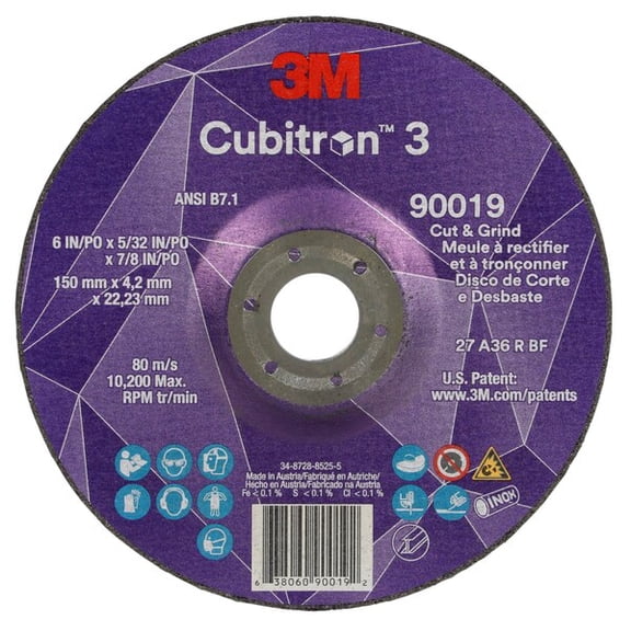 3m Cubitron Depressed Center Grinding Wheel,36 Grit 90019