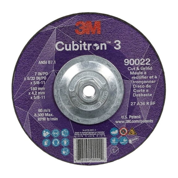 3m Cubitron Depressed Center Grinding Wheel,36 Grit 90022