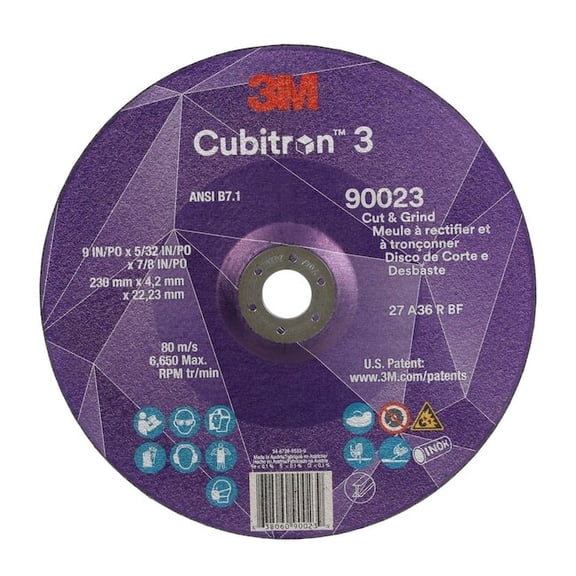 3m Cubitron Depressed Center Grinding Wheel,36 Grit 90023