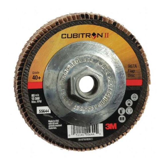 3m Cubitron Flap Disc, 4 1/2 in Dia, 5/8 in Arbor 7010363306
