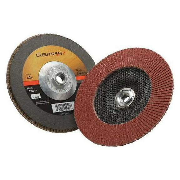 3m Cubitron Flap Disc,7 in Dia, 5/8 in Arbor,40 Grit 7010363290