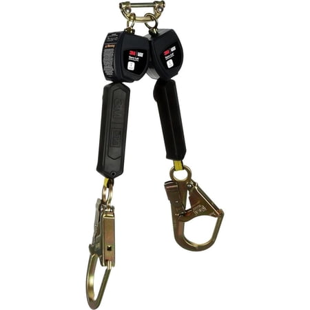 3M DBI-Sala 098-3100551 6 ft. Class 1 Nano-Lok Twin-Leg Self Retracting Lifeline with Web Steel Rebar Hook