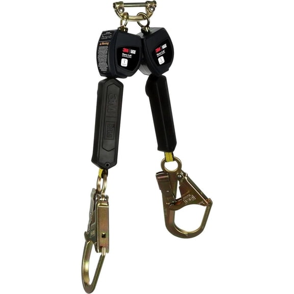 3M DBI-Sala 098-3100551 6 ft. Class 1 Nano-Lok Twin-Leg Self Retracting Lifeline with Web Steel Rebar Hook