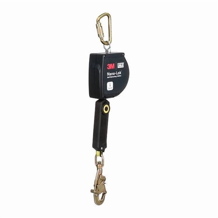 NANO-LOK(R) Self Retracting Lifeline, 20 ft. Length, Snap Hook, Steel, 1 Leg(s) 3100261