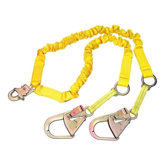 ShockWave(TM)2 Shock Absorbing Lanyard, 6 ft. Length, Snap Hook, Steel, 2 Leg(s)