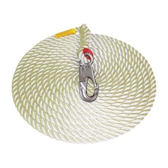 3m Dbi-Sala Vertical Rope Lifeline,Single Snap Hook 1299997