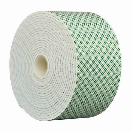 Double-Sided Foam Tape, 3 in W, 5 yd L, 1/8 in, Polyurethane Foam, Double-Sided 4008