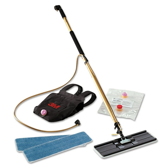 3m Easy Shine Applicator Kit W/backpack, 18" Pad, 43" - 63" Handle, Gold/black