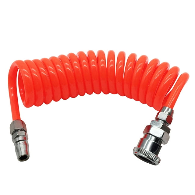 Red SelfStoring Recoil Air Hose for Compressor Made of Lightweight PU 8mm*5mm