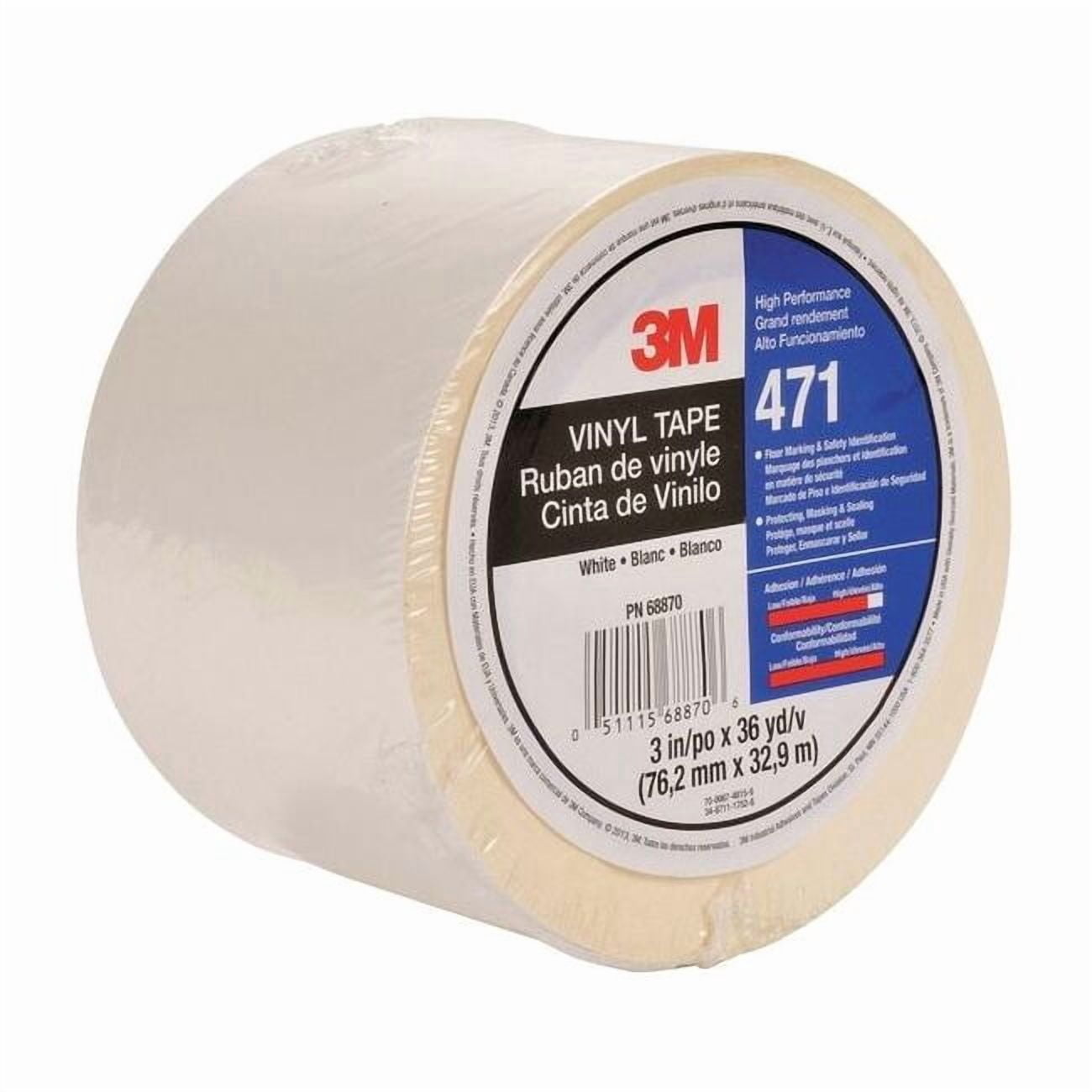 3m Floor Tape,White,3 inx108 ft,Roll 471