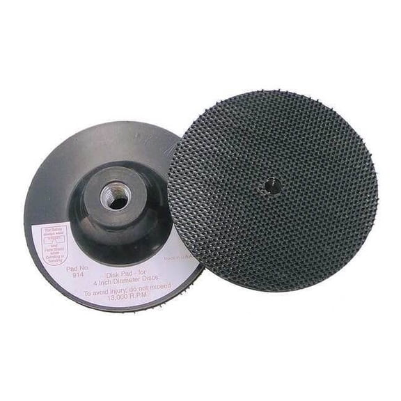 Hook-and-Loop Disc Backup Pad, 4 in Dia, No Hole, 914 914