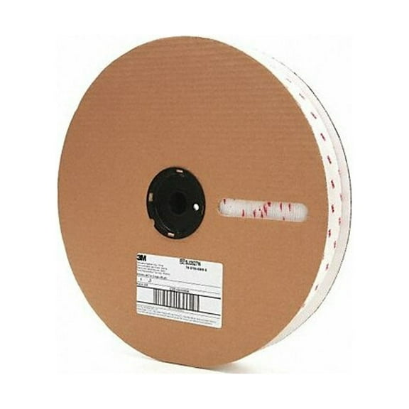 3m Reclosable Fastener, Rubber Adhesive, 150 ft, 2 in W, White, 2 PK SJ3527N