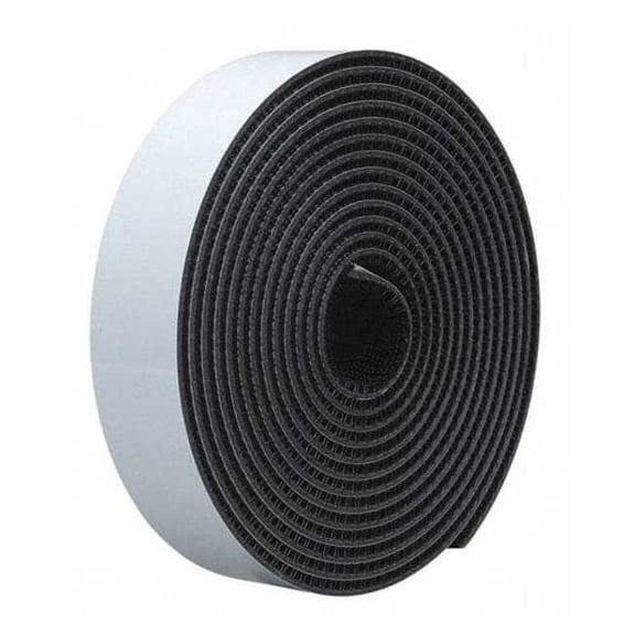 3m Reclosable Fastener, Rubber Adhesive, 30 ft, 1/2 in W, Black .500SJ3540/30FT