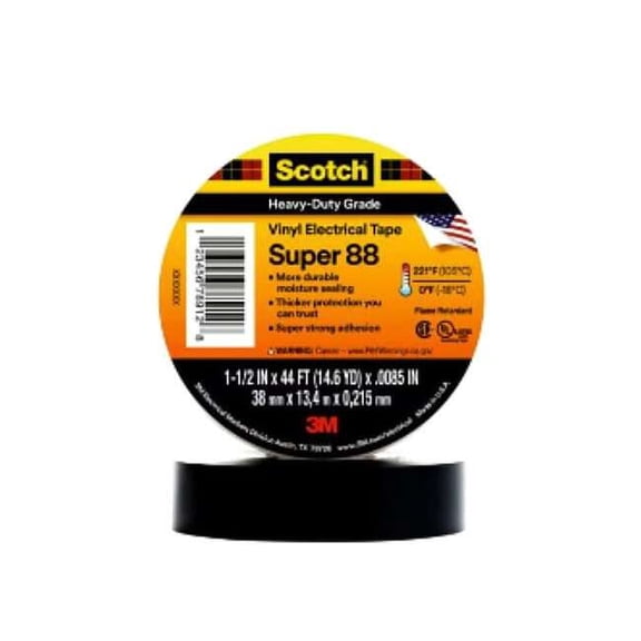 3m Insulating Electrical Tape,8.5 mil,Blk Super 88