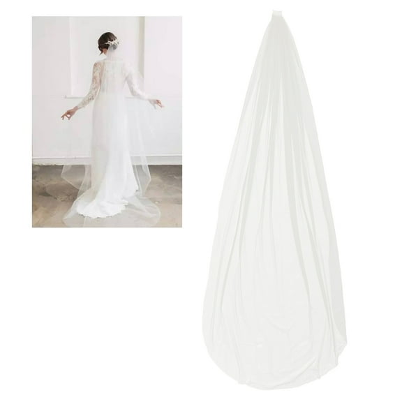 3m Long Wedding Veil Single-deck Tulle Cathedral Chapel Floor Veils With Hair Side Comb For Bride ( Tint)