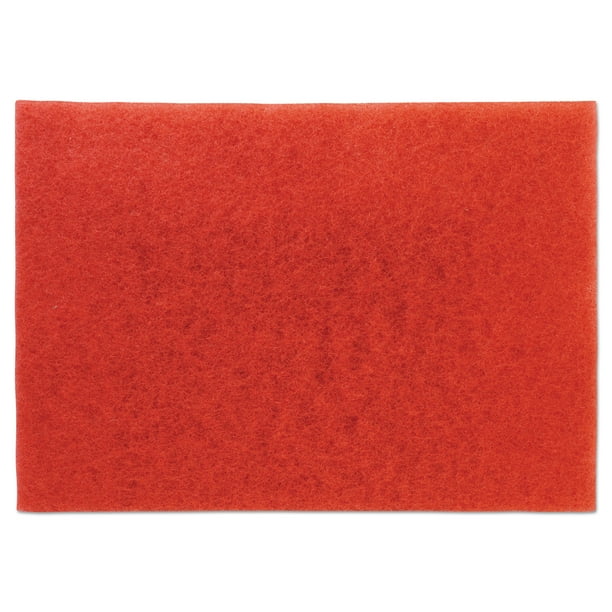 Low-Speed Buffer Floor Pads 5100, 20 x 14, Red, 10/Carton