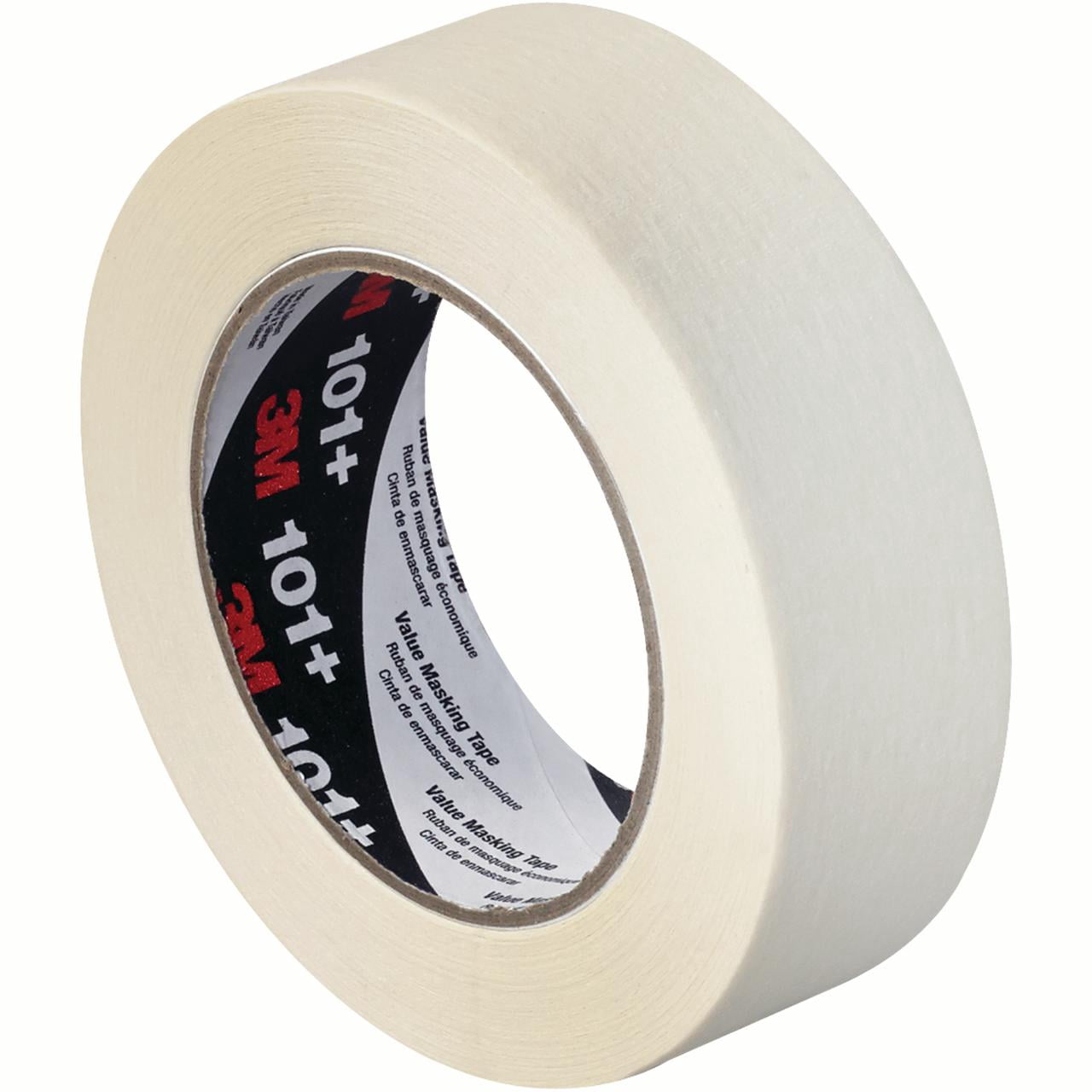 3M™ 101+ Masking Tape, 3" Core, 1.5" x 180', Tan, Case Of 12
