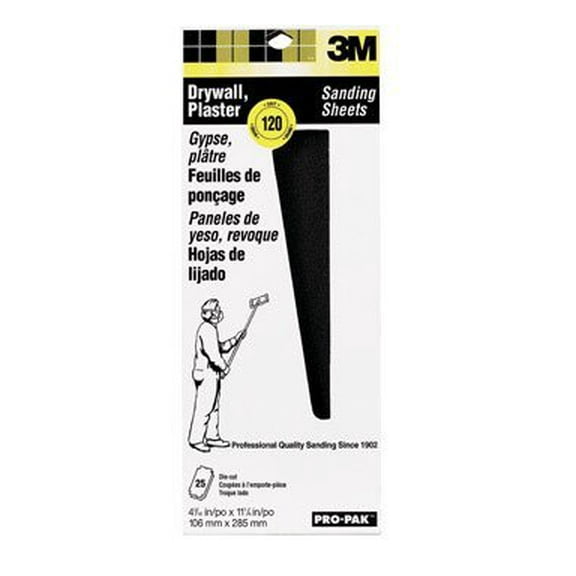 3M Pro-Pak Drywall Sanding Sheet Sandpaper - 120 Grit - 120 Pack