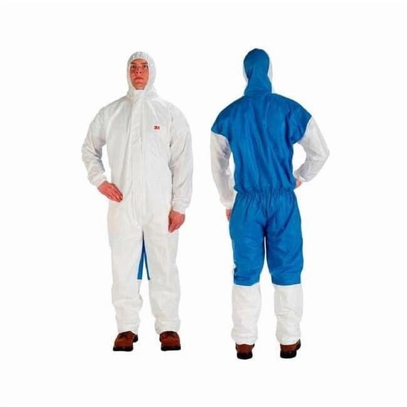 3m Protective Coverall, L, Blue/White, SMS 4535-L