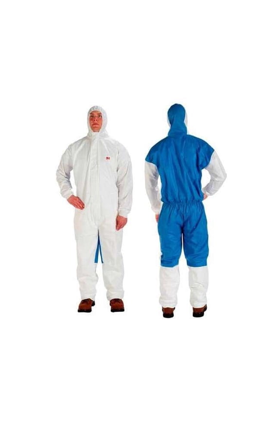 Protective Coverall, L, Blue/White, SMS 4535-L