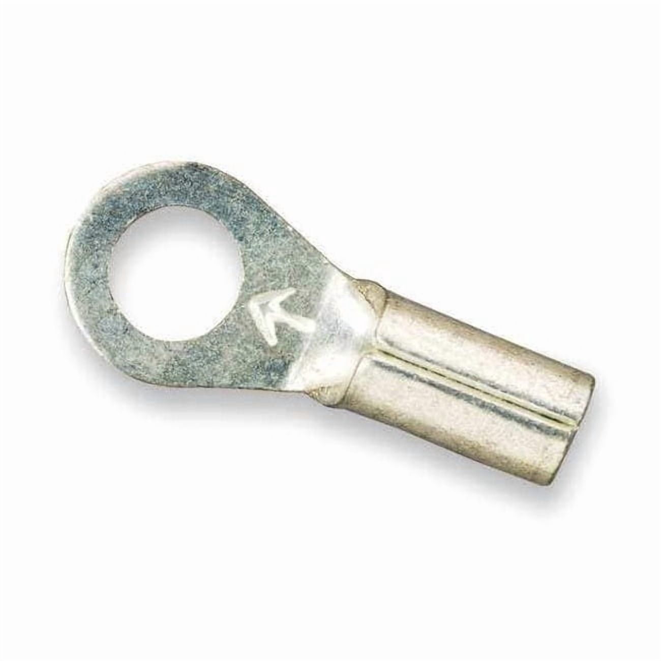 Ring Terminal, #6 Stud Size, 14 AWG, 1,000 V, Bare Insulated, Bare, Crimp Termination Only, 100 PK