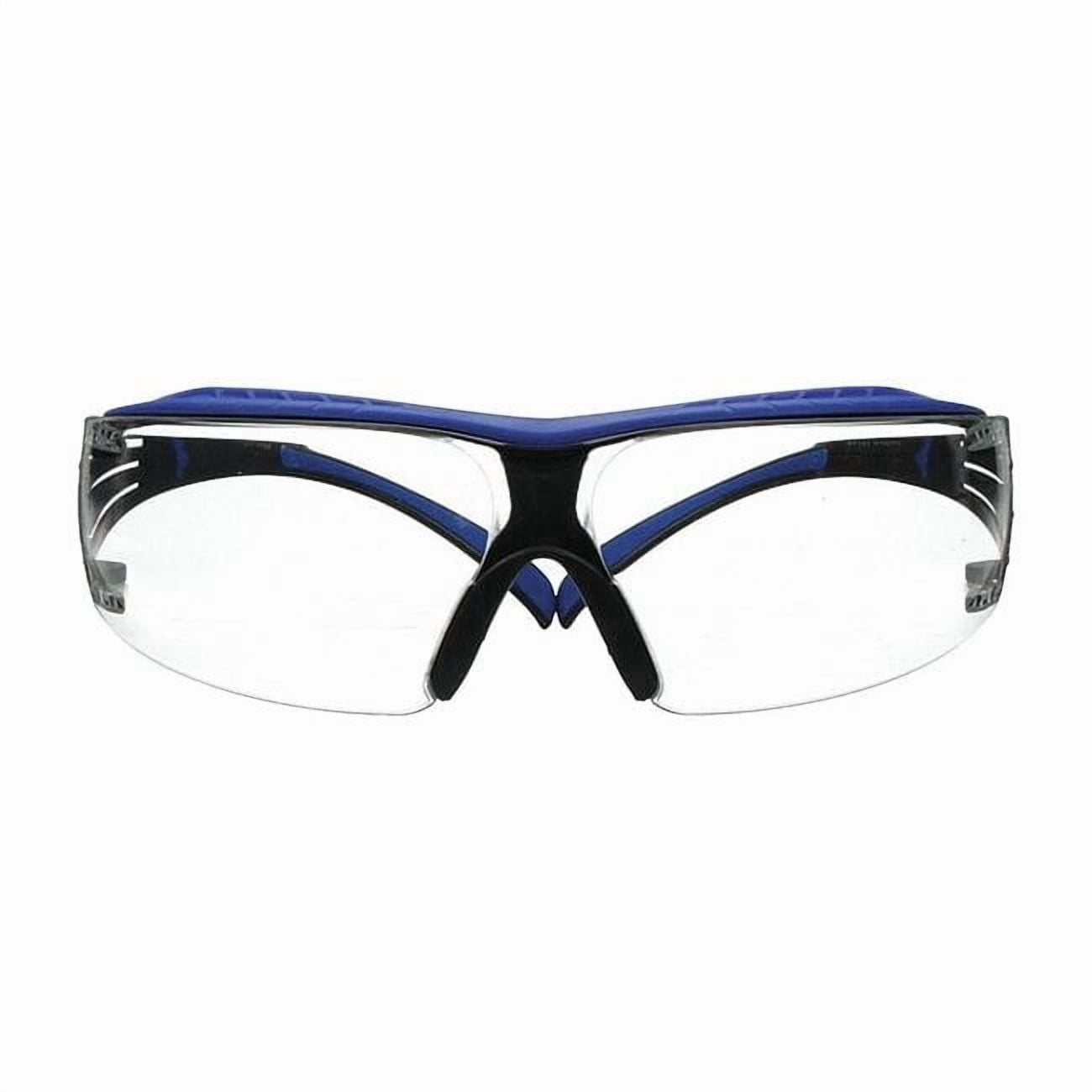 SecureFit 400, Safety Glasses, Scotchgard Anti-Fog & Anti-Scratch, Clear Lens, Blue/Gray Frame