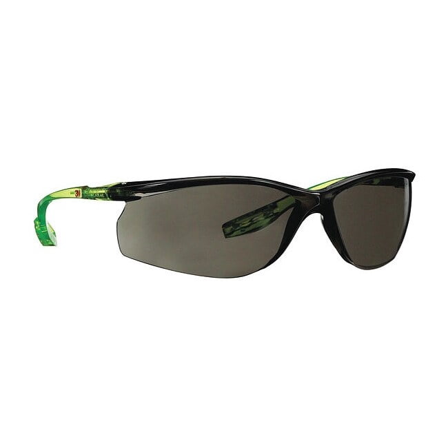 CCS, Safety Glasses, Scotchgard Anti-Fog & Anti-Scratch, Gray Lens, Green Frame, Frameless