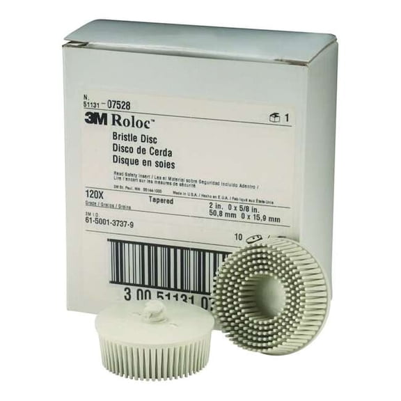 3m Scotch-Brite Roloc Bristle Discs 120 Grit Fine White,2" MMM7528