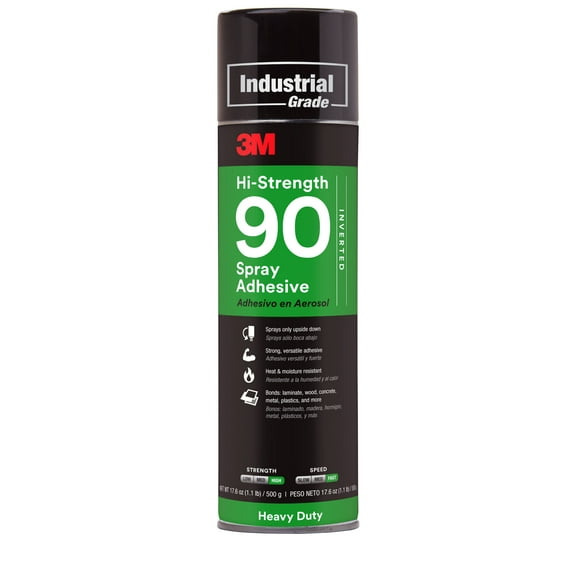 3M Hi-Strength Spray Adhesive 90 Inverted Clear 17.6 Fl Oz Can