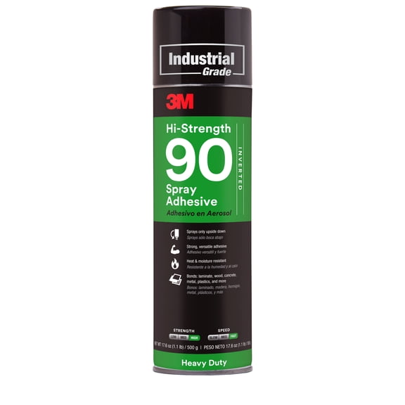 3M Hi-Strength Spray Adhesive 90 Inverted Clear 17.6 Fl Oz Can