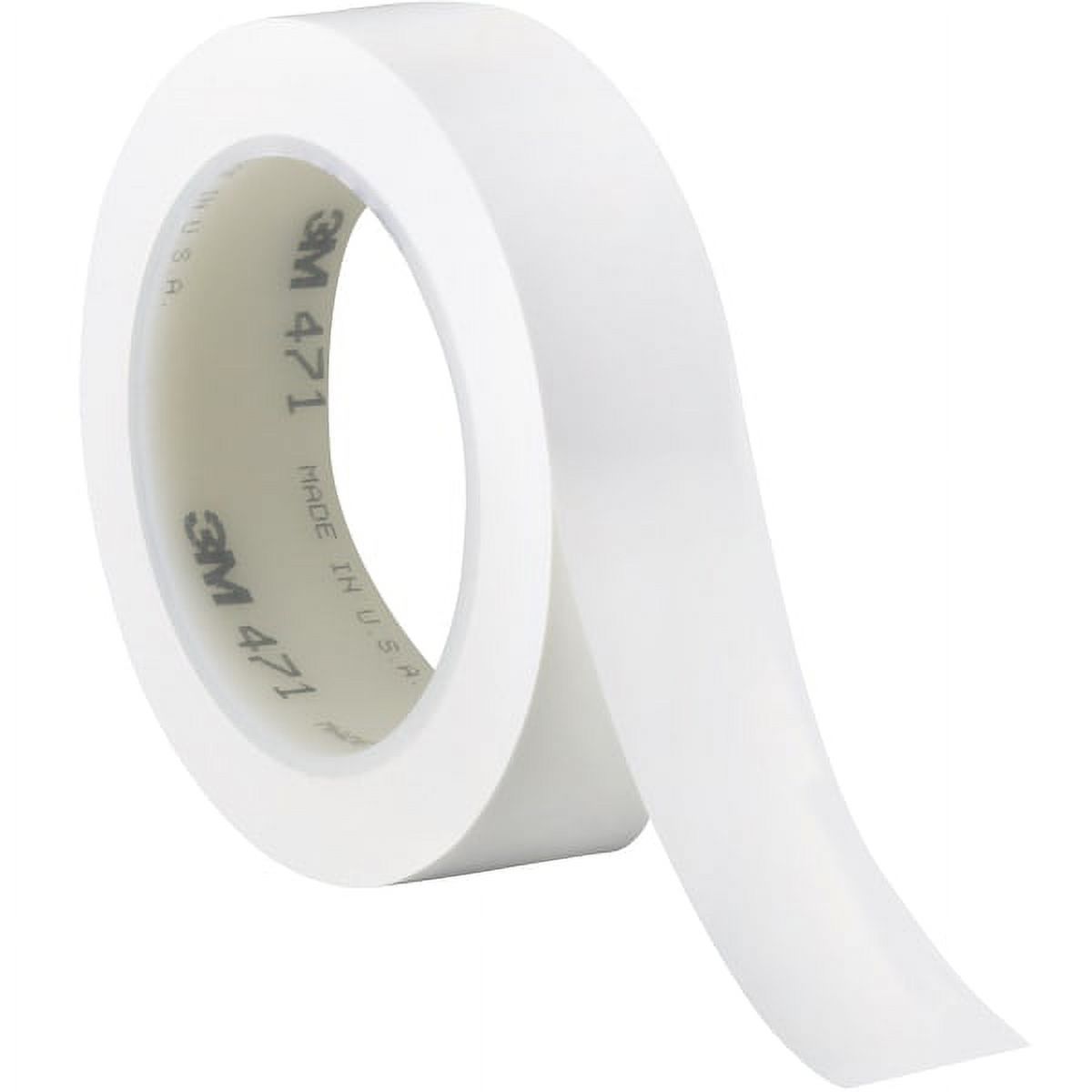 3M™ 471 Vinyl Tape, 3" Core, 1" x 36 Yd., White, Case Of 3