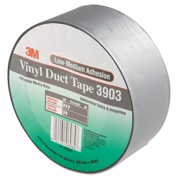 3m/commercial Tape Div. 3903 Vinyl Duct Tape, 2" X 50 Yds, Gray