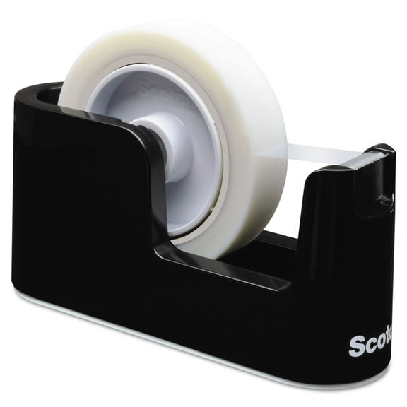 3m/commercial Tape Div. Heavy Duty Weighted Desktop Tape Dispenser, 1"/3" Core, Plastic, Black