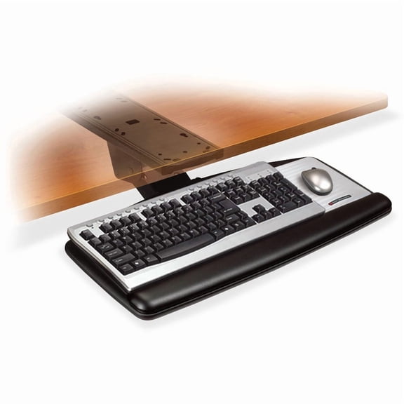 3M Sit/Stand Easy Adjust Keyboard Tray, Standard Platform, 25.5w x 12d, Black -MMMAKT170LE