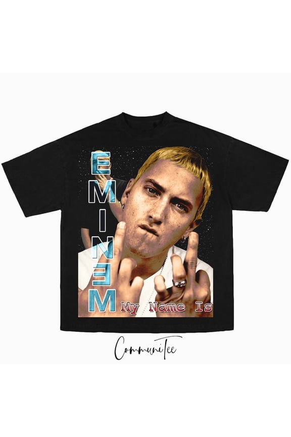 3m!n3m Big Face Vintage Rap Tee, Heavyweight Hip Hop Shirt Black for Fans