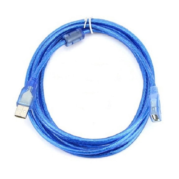 3m transparent blue USB high-speed 2.0 male-to-female extension cable all copper braided mesh shielded with magnetic ring data cable