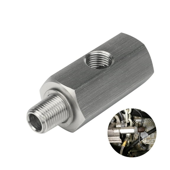 3mirrors 1/8" BSPT Oil Pressure Sensor Tee to NPT Adapter Turbo Supply Feed Line Meter w/ Gasket