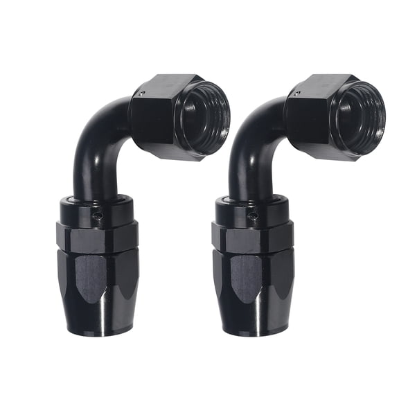 3mirrors 10AN 90-Degree Swivel Hose End Fitting for Braided Fuel Line Aluminum Black, 2Pcs