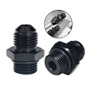 3mirrors -6AN Flare to 6 Oring ORB Male Fuel Pump Rail Adapter Fitting Flare Hose Plumbing Oil Straight Thread Regulator Port Fluid End, 2Pcs