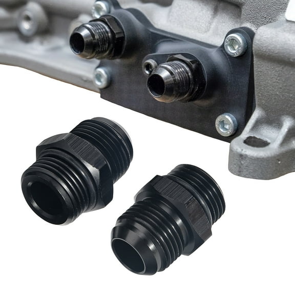 3mirrors -8AN Flare to AN 8 O-ring Boss ORB Male Fuel Pump Rail Adapter Fitting Flare Hose Plumbing Oil Straight Thread Regulator Port Fluid End, 2Pcs