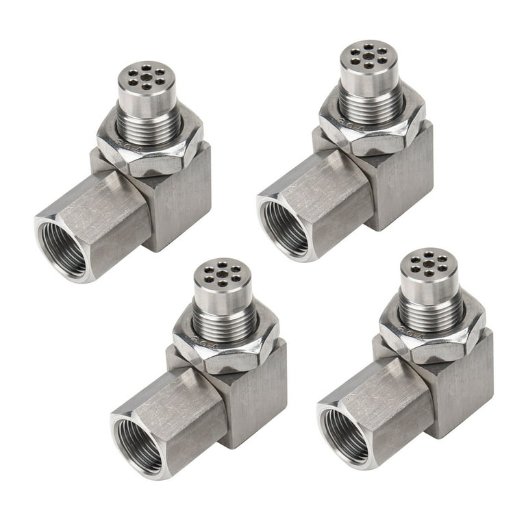 3mirrors 90-Degree 02 Sensor Adapter M18x1.5 Mounting Fittings Accessories  - Stainless Steel, 4-Pack