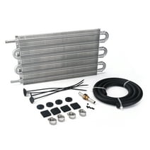 3mirrors Aluminum 6 Row Transmission Oil Cooler Ultra-Cool Tube 402 Automatic Fin Cooler Kit Universal with Mounting Hardware