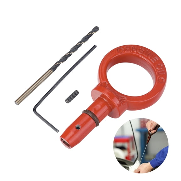 3mirrors Aluminum Oil Dipstick Pull Handle Engine Oil Level Dipstick Handle Compatible with Dodge Chrysler Jeep Models Universal Engine Oil Dipstick Handle w/Viton O Ring & Installation Kit Red