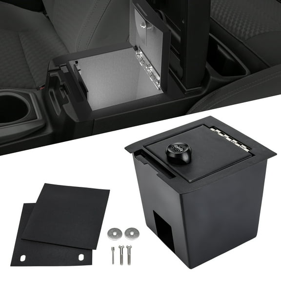 3mirrors Center Console Safe Gun Safe with Spring Hinges and LED Lights Compatible with 2016-2023 Toyota Tacoma Replacement for 00016-35986